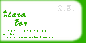 klara bor business card